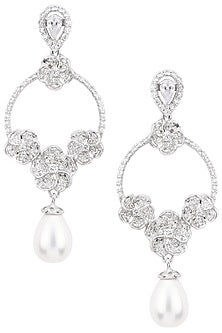 Silver Shell Pearl Earrings