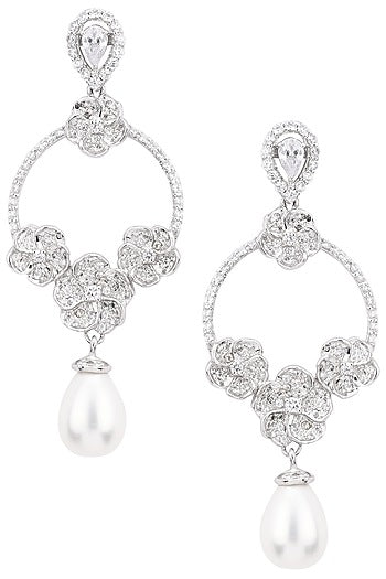 Silver Shell Pearl Earrings