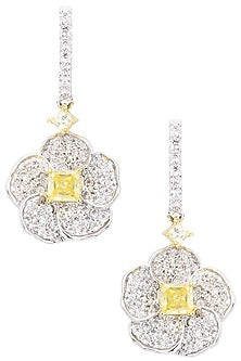 Silver White and Yellow Hues Earrings