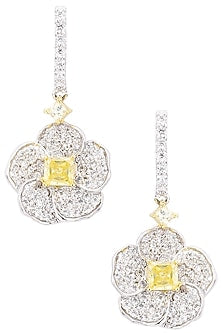 Silver White and Yellow Hues Earrings