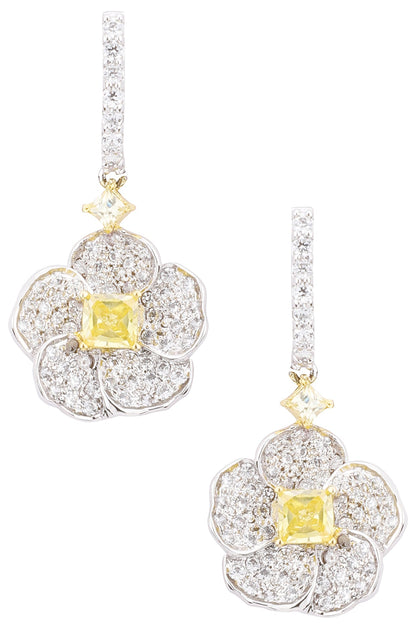 Silver White and Yellow Hues Earrings