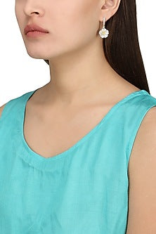 Silver White and Yellow Hues Earrings