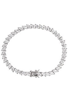 Rhodium Finish Zircons Bracelet