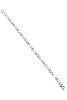 Rhodium Finish Zircons Bracelet