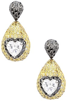 Rhodium and Gold Dual Finish Textured Earrings