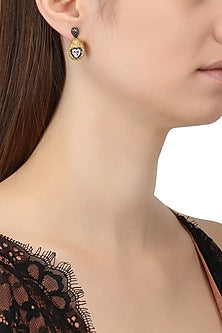 Rhodium and Gold Dual Finish Textured Earrings