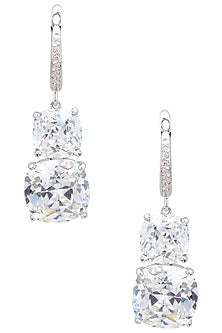 Rhodium Plated Zircons Earrings