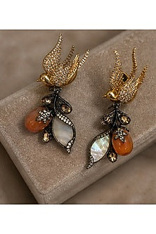 Antique Silver Finish Swarovski Crystal & Multi-Colored Stone Choker Necklace Set
