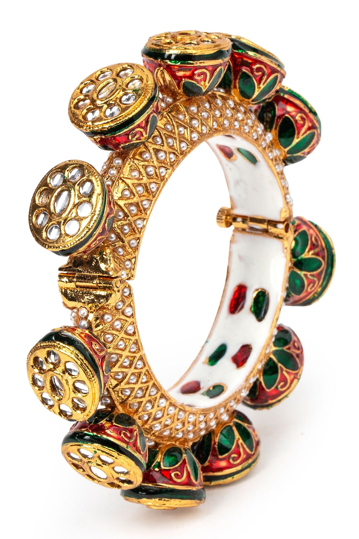 Handcrafted Rajwada Meenakari Kundan Pacheli Bangle 