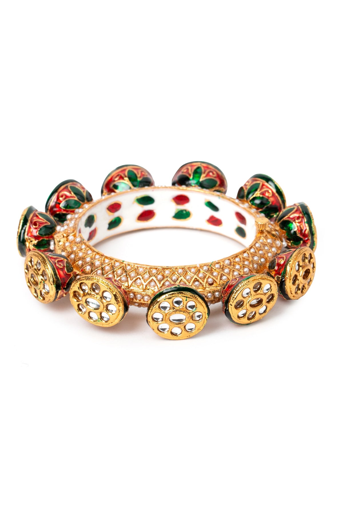 Handcrafted Rajwada Meenakari Kundan Pacheli Bangle 