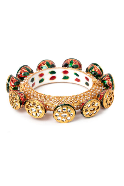 Handcrafted Rajwada Meenakari Kundan Pacheli Bangle 