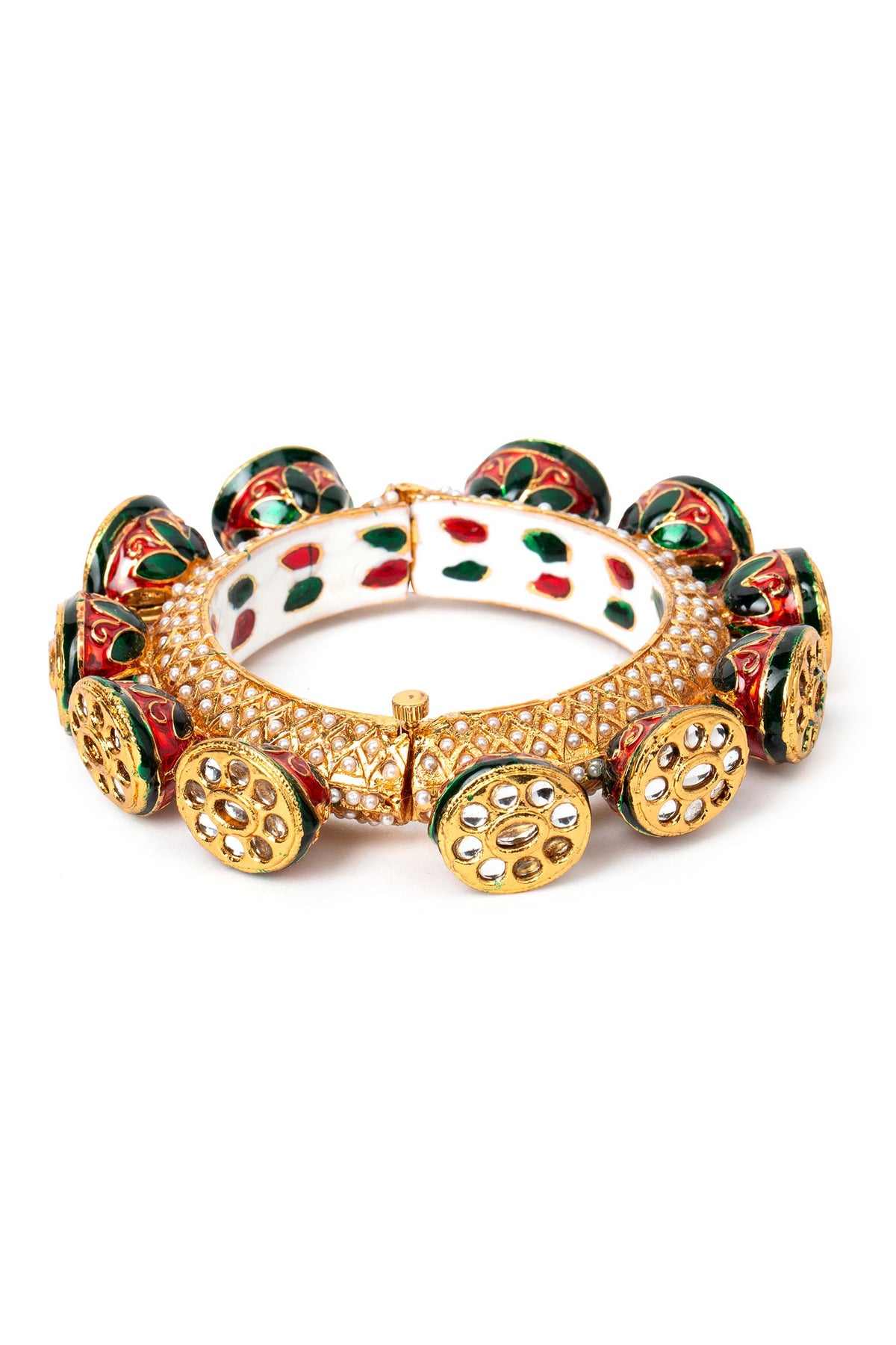Handcrafted Rajwada Meenakari Kundan Pacheli Bangle 