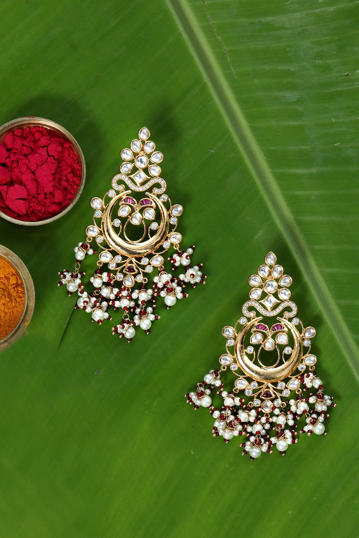 Polki Bead Drop Chandbalis 