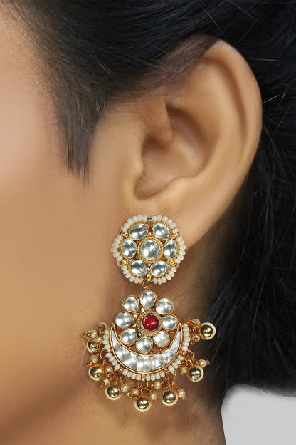 Floral Kundan Danglers 