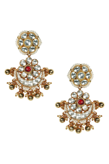Floral Kundan Danglers 