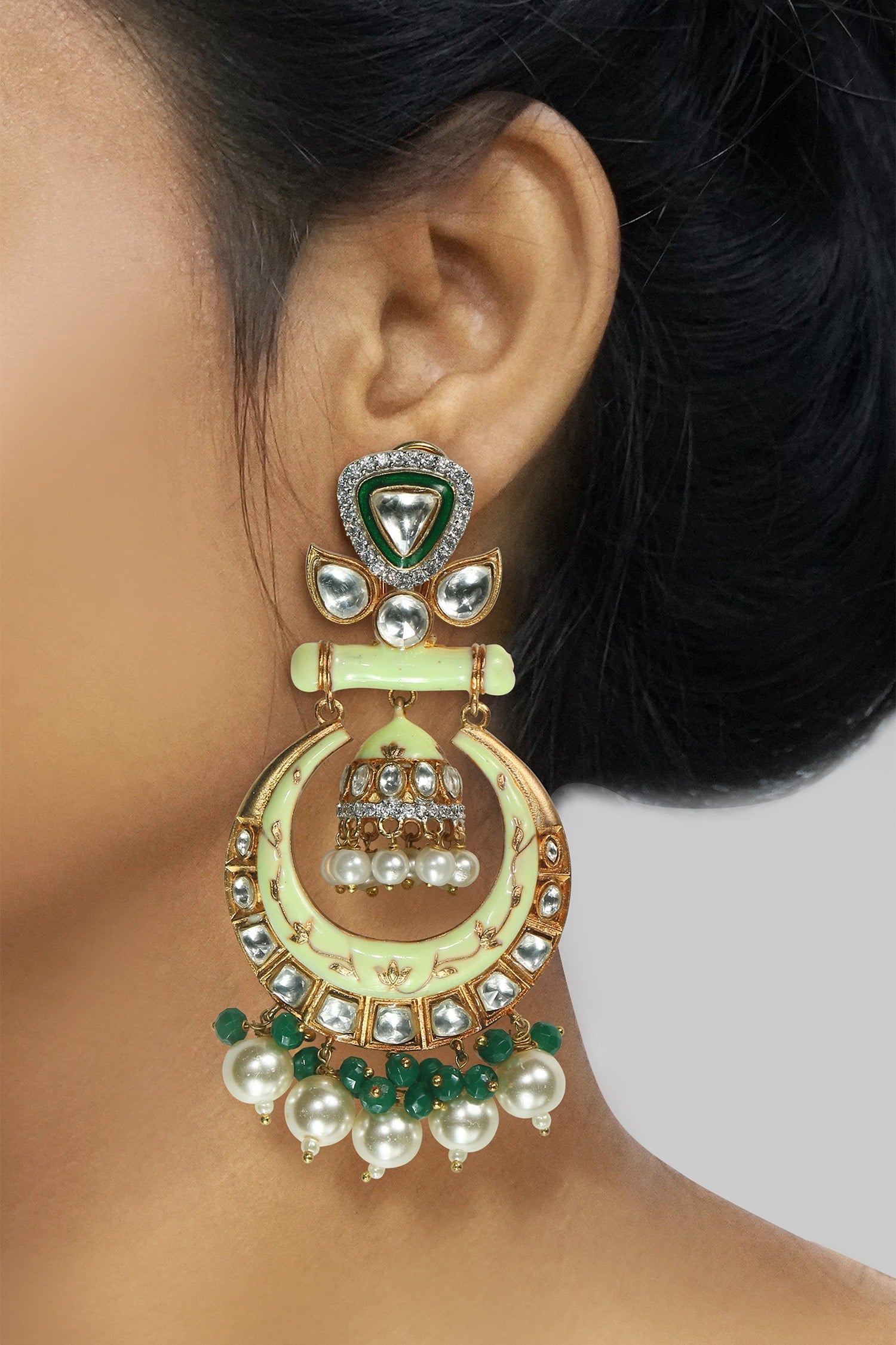  Kundan Meenakari Chandbalis 