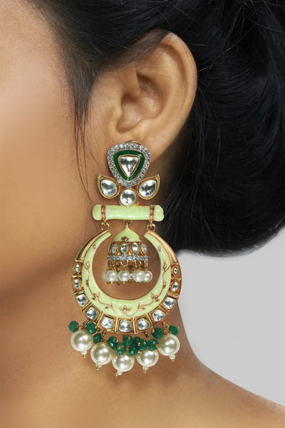  Kundan Meenakari Chandbalis 