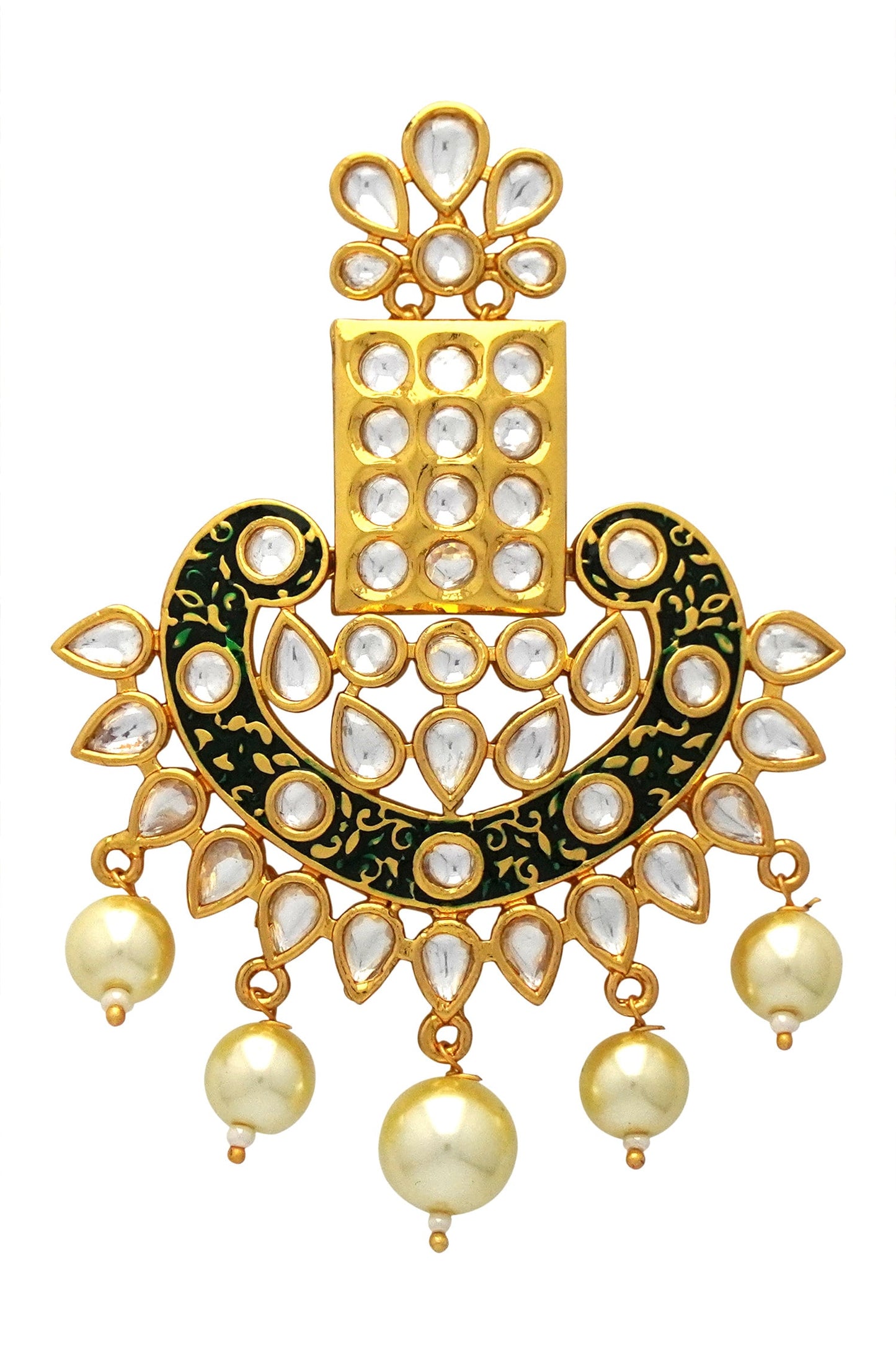 Enamelled Kundan Danglers 
