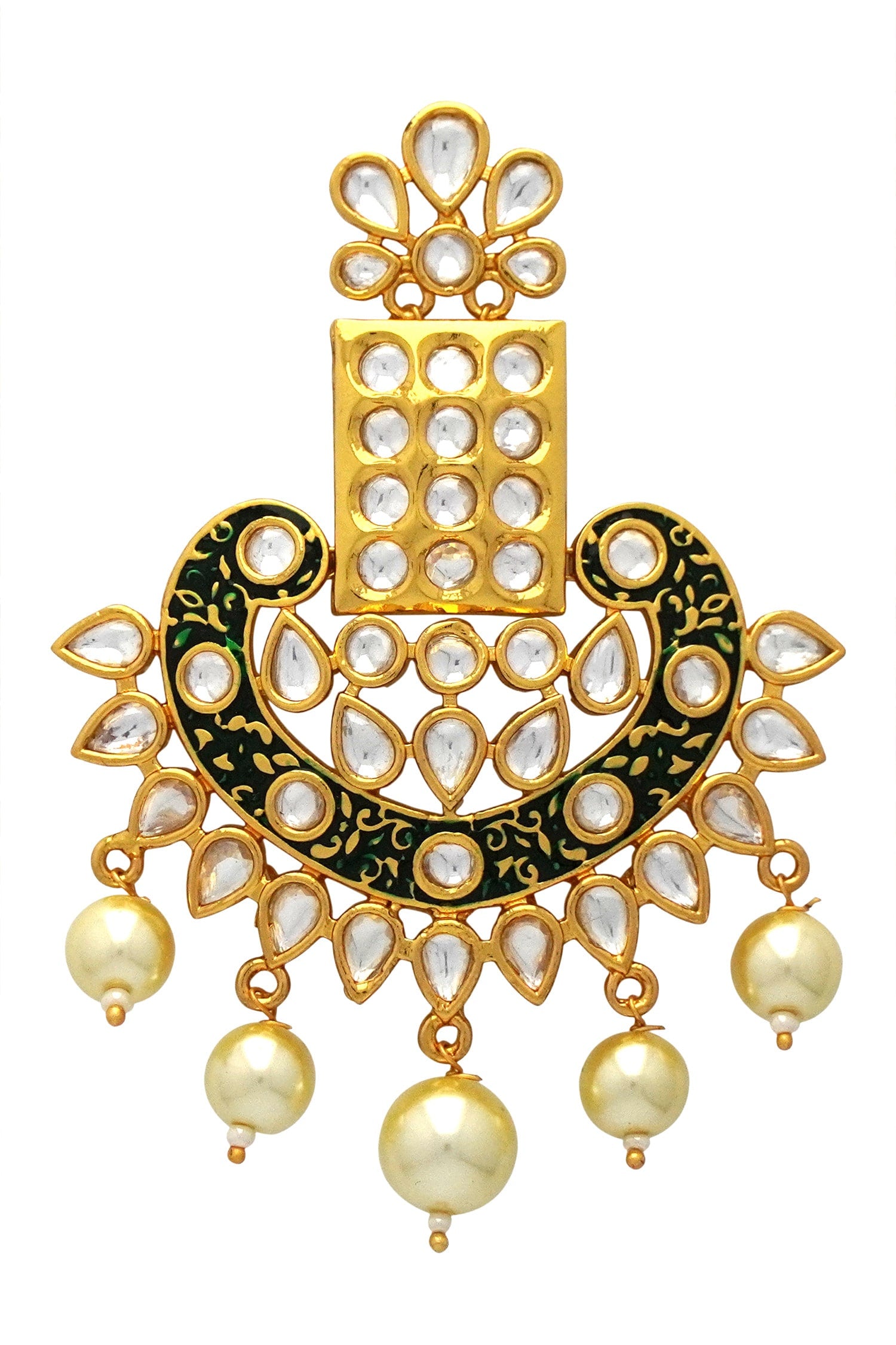 Enamelled Kundan Danglers 