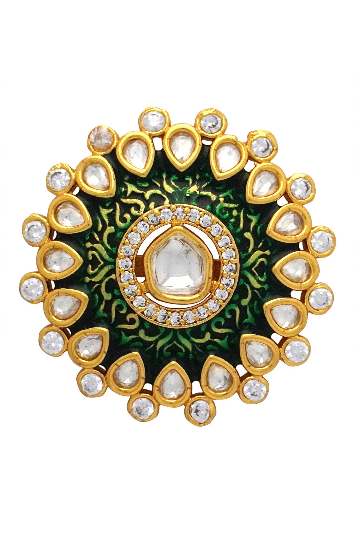 Meenakari Kundan Stud Earrings 
