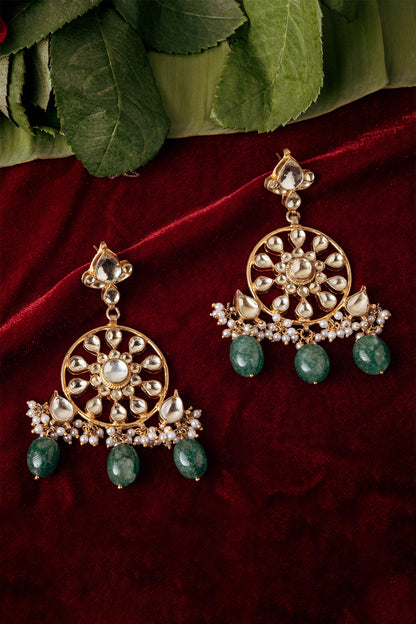 Kundan Pearl Drop Danglers 