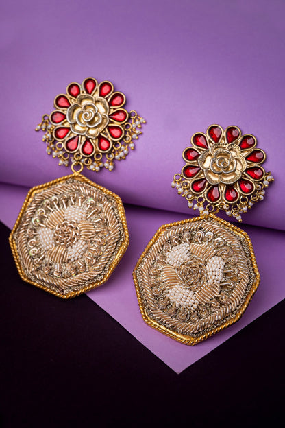 Meenakari Floral Danglers 