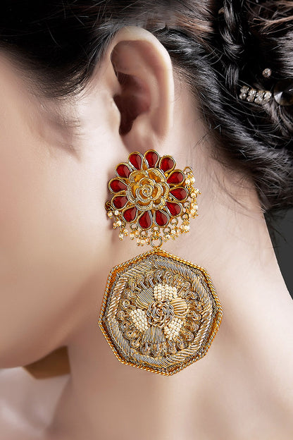 Meenakari Floral Danglers 