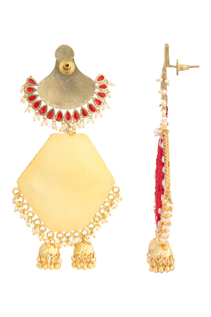 Embroidered Jhumka Danglers 