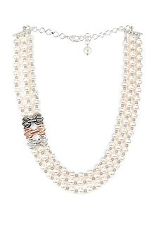 White Finish Light Pink Shell Pearl Necklace