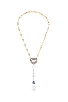 Gold Finish Cubic Zirconia Necklace