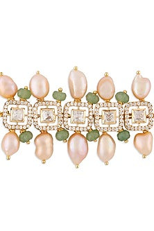 Gold Finish Bracelet With Freshwater Pearls