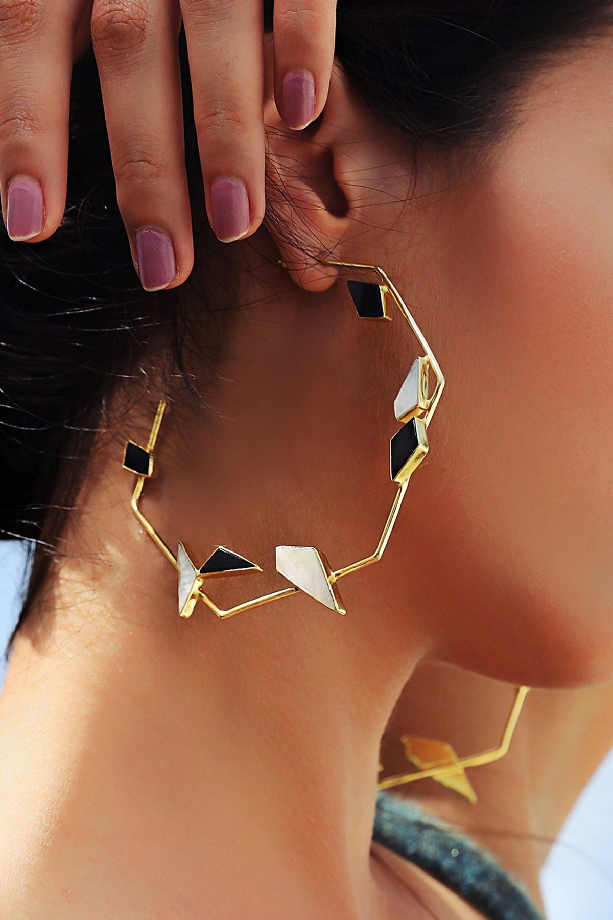 Lucid Handmade Stone Hoops 