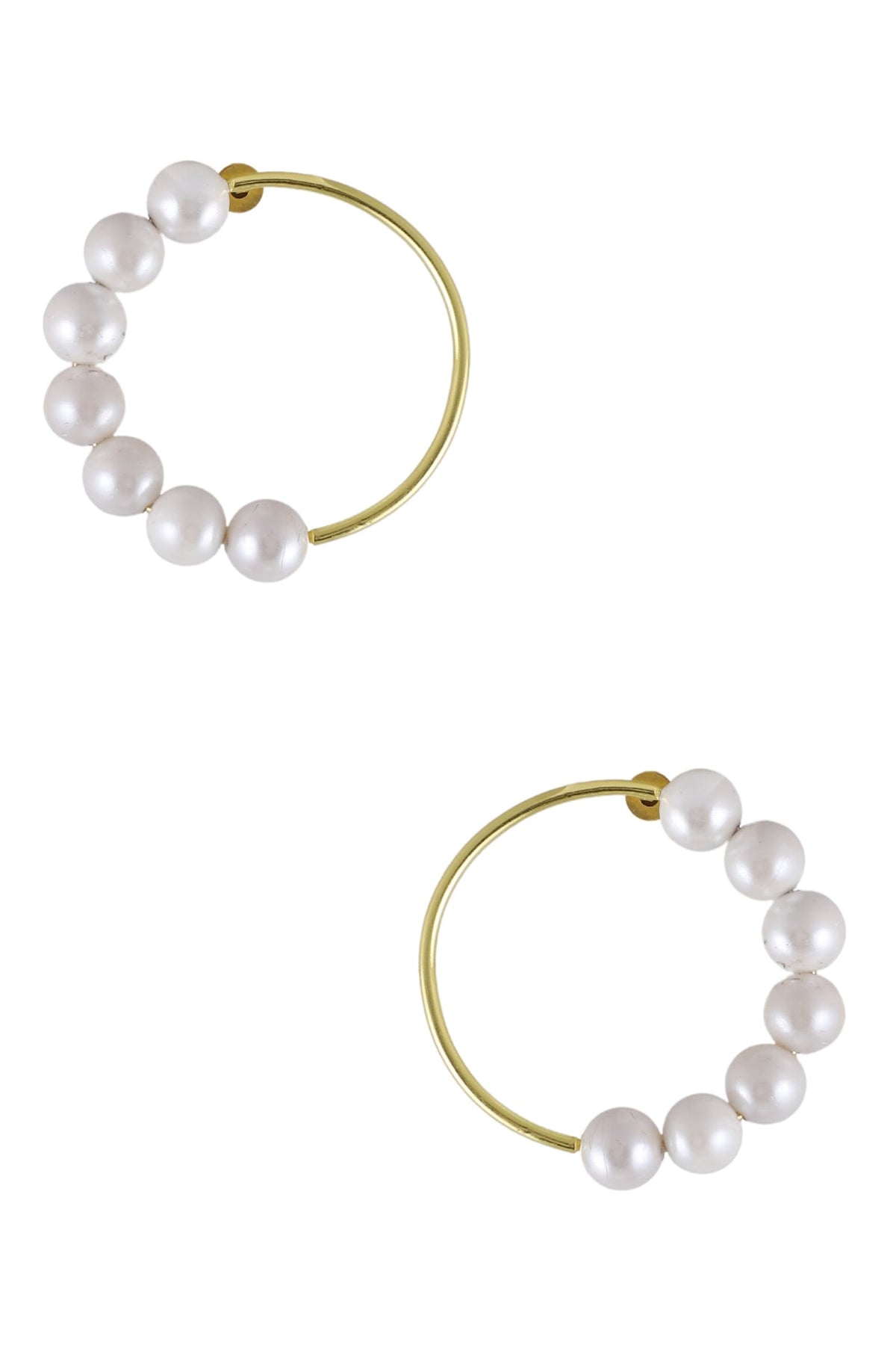 Megan Pearl Embellished Hoops 