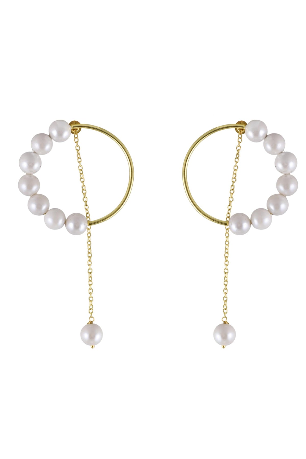 Megan Pearl Embellished Hoops 