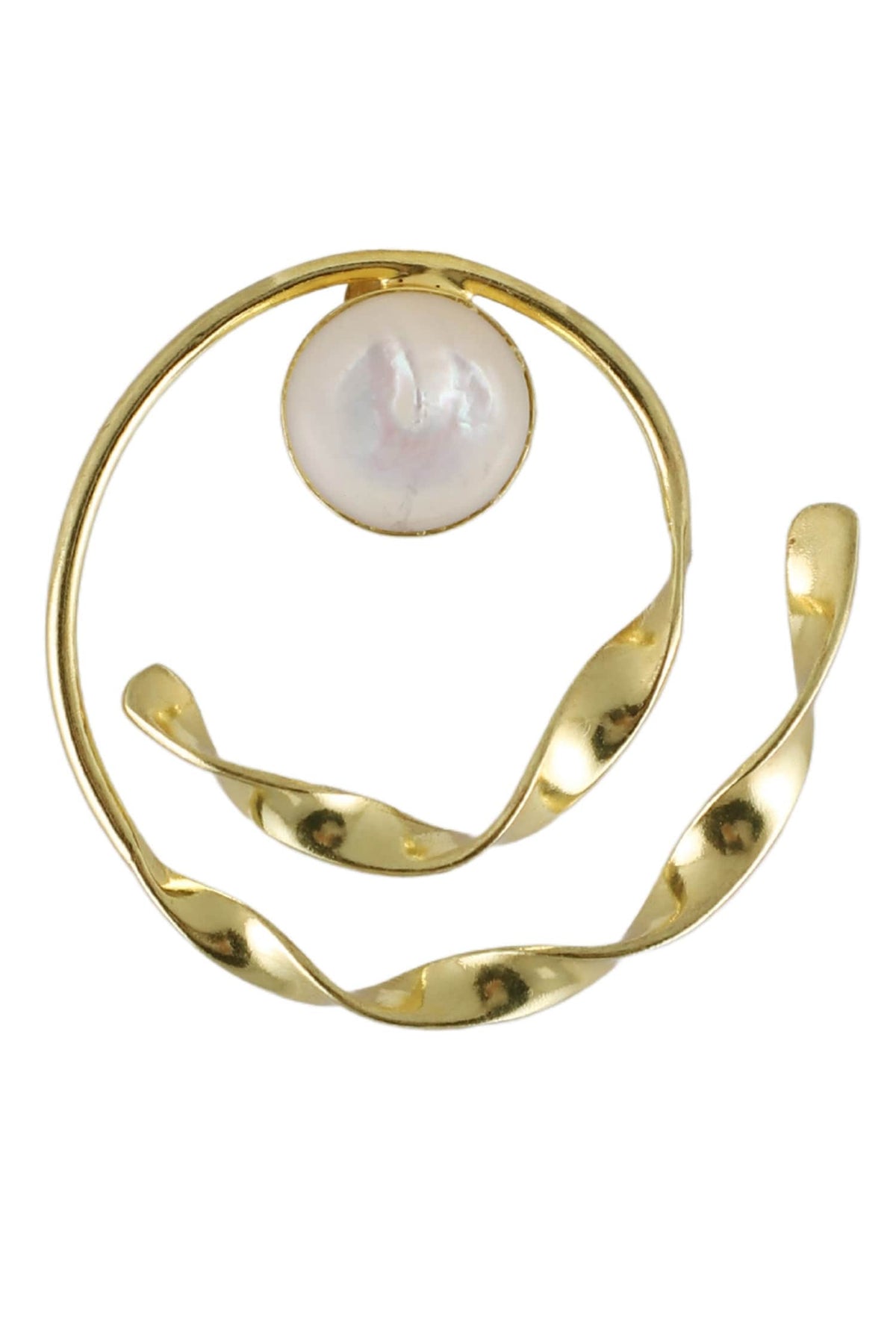 Ava Pearl Embellished Hoops 