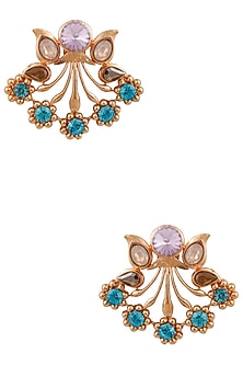 Gold Plated Green Semi Precious Stone Mumtaaz Earrings