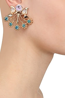 Gold Plated Green Semi Precious Stone Mumtaaz Earrings