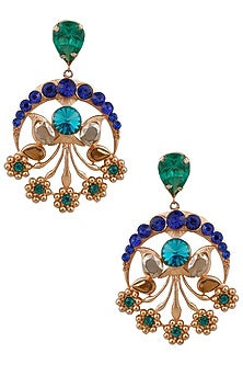 Gold Plated Blue Semi Precious Stone Mumtaaz Earrings