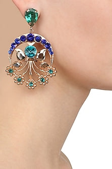 Gold Plated Blue Semi Precious Stone Mumtaaz Earrings