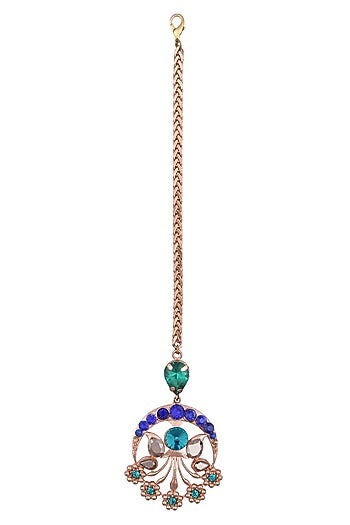 Gold Plated Peacock Maang Tikka