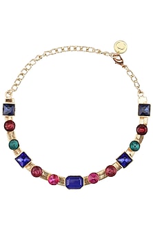 Gold Plated Multicolor Semi Precious Stone Choker