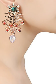 Rose Gold Plated Light Purple Stone Earrings