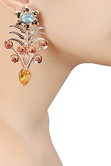 Rose Gold Plated Topaz Stone Earrings