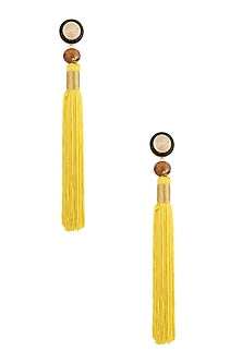 Yellow Silk Tassel Earrings