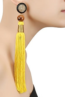 Yellow Silk Tassel Earrings