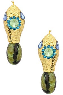Gold Plated Watermelon Snake Earrings