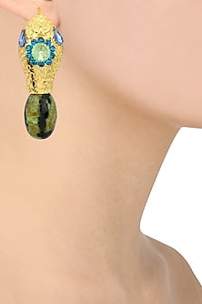 Gold Plated Watermelon Snake Earrings