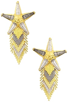 Gold and Silver Star Spray Earrings