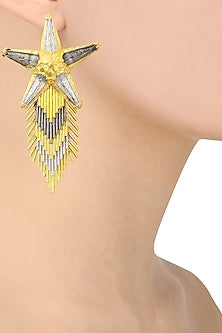Gold and Silver Star Spray Earrings