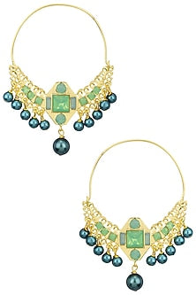 Gold Plated Dangler Hoop Earrings